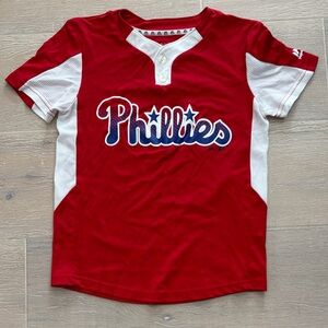 Majestic Phillies Kids Red and White Jersey